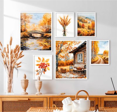 File in trần File tranh bộ nhiều tấm in nhà hàng khách sạn tối giản A1062 (bản gốc) đại dương