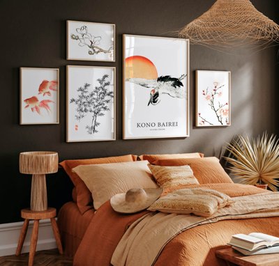 File in trần File tranh bộ nhiều tấm in nhà hàng khách sạn tối giản A1111 (bản gốc) 5D