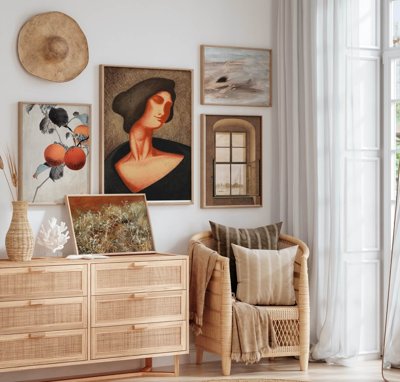 File gốc File tranh bộ nhiều tấm in nhà hàng khách sạn tối giản A1164 (in mica) làm quà tặng