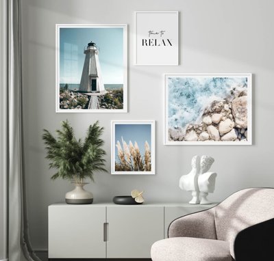 File tranh quảng cáo File tranh bộ nhiều tấm in nhà hàng khách sạn tối giản A1168 (download file gốc)