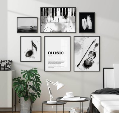 File gốc File tranh bộ nhiều tấm in nhà hàng khách sạn tối giản A1240 (PNG) nền trong suốt