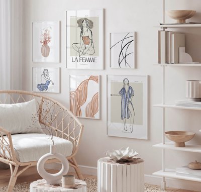 File gốc File tranh bộ nhiều tấm in nhà hàng khách sạn tối giản A1242 (trang trí) phòng làm việc