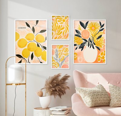 File PSD File tranh bộ nhiều tấm in nhà hàng khách sạn tối giản A1272 (nguyên gốc) chất lượng cao