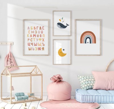 File gốc File tranh bộ nhiều tấm in nhà hàng khách sạn tối giản A1281 (dành cho trang trí nội thất)