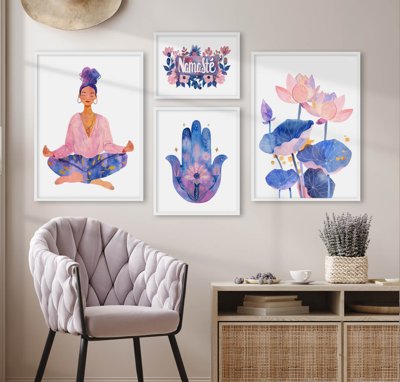 File gốc File tranh bộ nhiều tấm in nhà hàng khách sạn tối giản A1286 (in mica) làm quà tặng