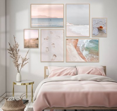 File gốc File tranh bộ nhiều tấm in nhà hàng khách sạn tối giản A1287 (in tráng gương) sang trọng