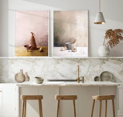 Hình ảnh file gốc in trần nhà File tranh bộ nhiều tấm in nhà hàng khách sạn tối giản A1358