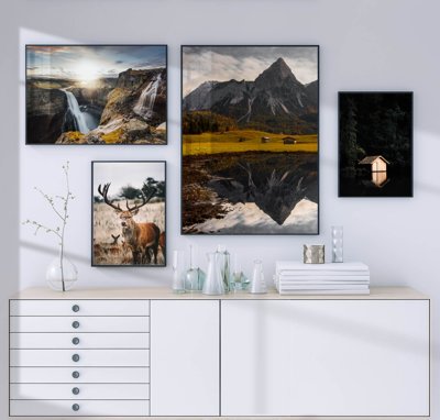 File tranh gốc File tranh bộ nhiều tấm in nhà hàng khách sạn tối giản A1400 chủ đề hiện đại