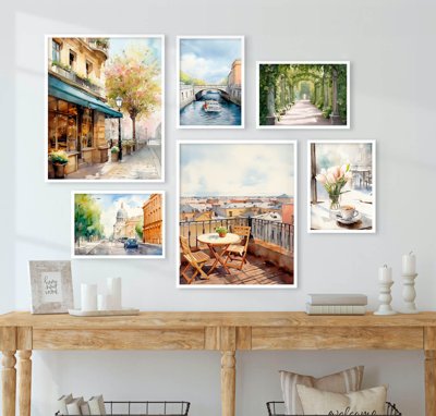 Hình ảnh file gốc in trần nhà File tranh bộ nhiều tấm in nhà hàng khách sạn tối giản A1429