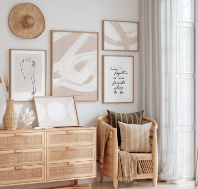 Tải file gốc File tranh bộ nhiều tấm in nhà hàng khách sạn tối giản A1432 dùng cho in ấn