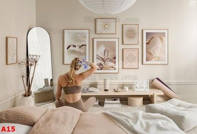 File PSD File tranh bộ nhiều tấm A15 (gốc) tách lớp chi tiết