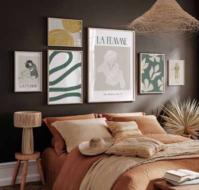 File ảnh File tranh bộ nhiều tấm in nhà hàng khách sạn tối giản A1559 (gốc) in poster