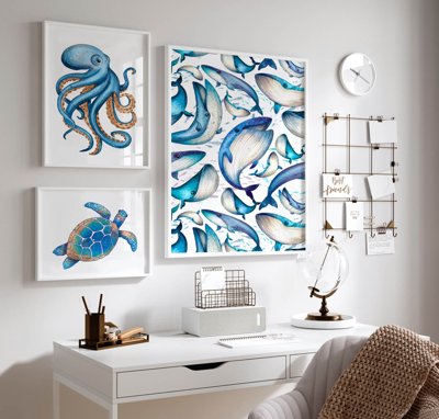 File gốc File tranh bộ nhiều tấm in nhà hàng khách sạn tối giản A1598 (in tráng gương) ốp tường