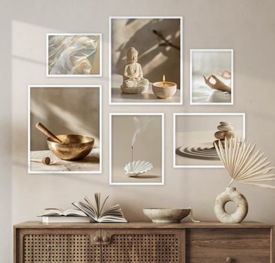 File gốc File tranh bộ nhiều tấm in nhà hàng khách sạn tối giản A1703 (in lụa) chi tiết cao