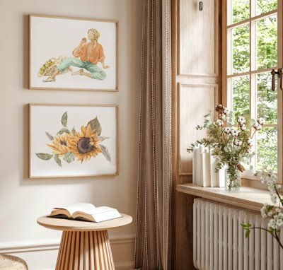 File gốc File tranh bộ nhiều tấm in nhà hàng khách sạn tối giản A1755 (in lụa) hoa văn cổ điển