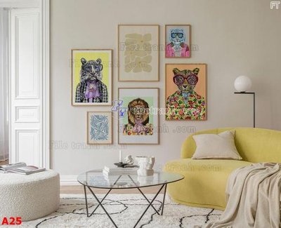 File tranh File tranh bộ nhiều tấm A25 (gốc) phong cách tối giản