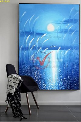 File in trần File tranh hiện đại Sơn Dầu AT1023 (bản gốc) đại dương