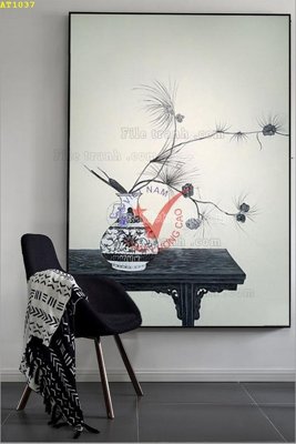 Download file File tranh hiện đại Sơn Dầu AT1037 (gốc) in mica cao cấp