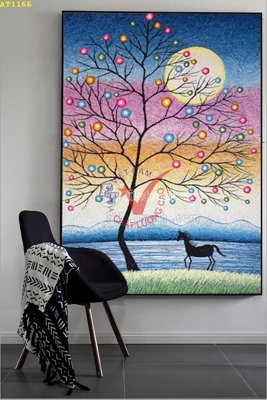 File in trần File tranh hiện đại Sơn Dầu AT1166 (bản gốc) hoa văn