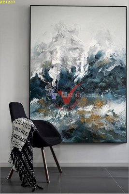 File in trần File tranh hiện đại Sơn Dầu AT1237 (bản gốc) trời sao