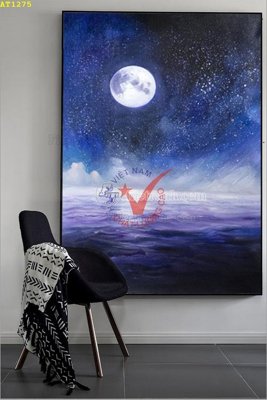 File gốc File tranh hiện đại Sơn Dầu AT1275 (in lụa) tranh phong thủy