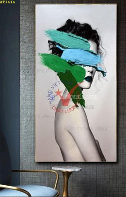 File gốc in tráng gương File tranh hiện đại Sơn Dầu AT1414 chi tiết