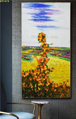 File ảnh File tranh hiện đại Sơn Dầu AT1474 (gốc) in quảng cáo ngoài trời