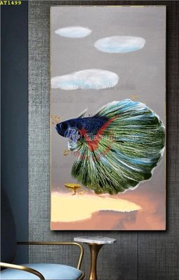 Tải file File tranh hiện đại Sơn Dầu AT1499 (gốc) chủ đề hoa sen