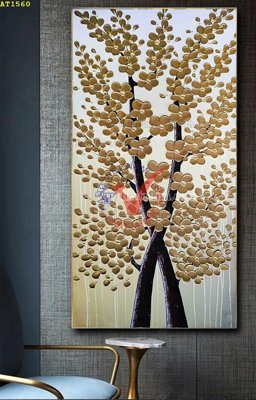 Ảnh gốc File tranh hiện đại Sơn Dầu AT1560 (nét căng) in mica