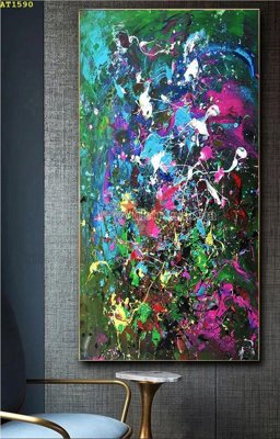 File in trần File tranh hiện đại Sơn Dầu AT1590 (bản gốc) hoa văn