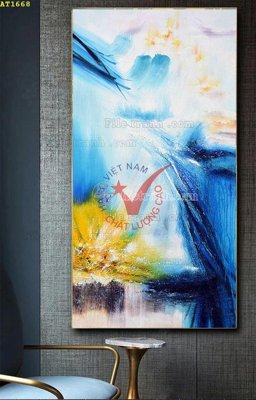 Ảnh gốc File tranh hiện đại Sơn Dầu AT1668 (độ nét cao) in tráng gương