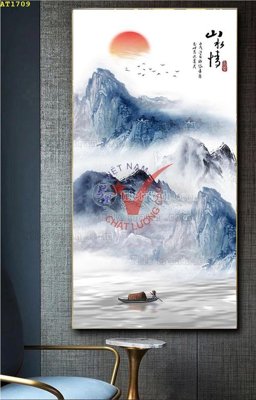 File gốc File tranh hiện đại Sơn Dầu AT1709 (in tráng gương) sang trọng