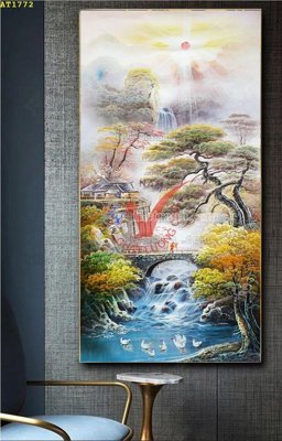 File PSD File tranh hiện đại Sơn Dầu AT1772 (gốc) cho designer