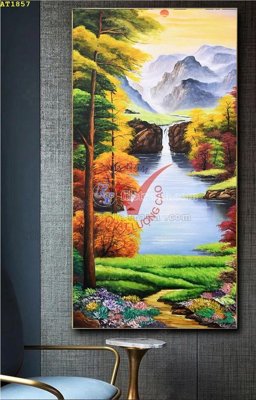 File ảnh File tranh hiện đại Sơn Dầu AT1857 (gốc) in quảng cáo ngoài trời