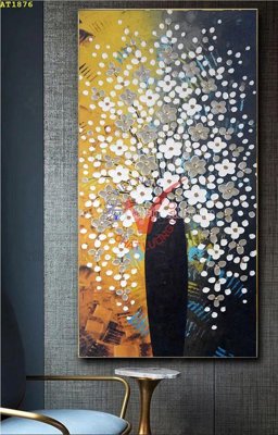 File gốc File tranh hiện đại Sơn Dầu AT1876 (ảnh chi tiết) để in trần