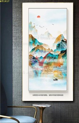 File gốc File tranh hiện đại Sơn Dầu AT1917 (in lụa) họa tiết 3D