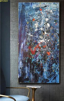 Ảnh gốc File tranh hiện đại Sơn Dầu AT1969 (nét căng) in mica