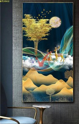 File tranh File tranh hiện đại Sơn Dầu AT2062 (file gốc) chủ đề phong thủy