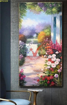 File in trần File tranh hiện đại Sơn Dầu AT2109 (bản gốc 3D) sống động