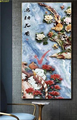 File in trần File tranh hiện đại Sơn Dầu AT2207 (bản gốc) mây trời