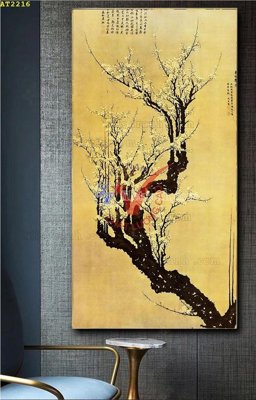 File tranh gốc in trần nhà File tranh hiện đại Sơn Dầu AT2216 3D