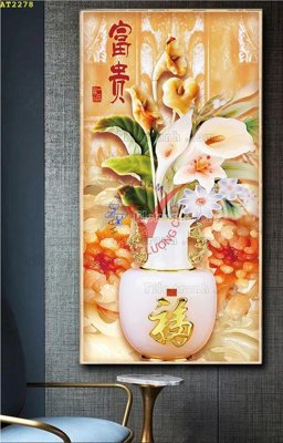 File gốc File tranh hiện đại Sơn Dầu AT2278 (in lụa) trang trí tường