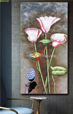 Ảnh gốc File tranh hiện đại Sơn Dầu AT2318 (nét căng) in mica