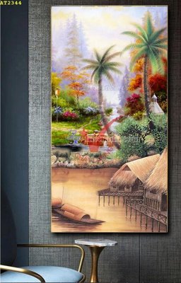 File ảnh File tranh hiện đại Sơn Dầu AT2344 (gốc) in decal dán tường