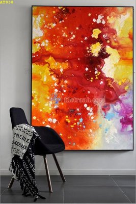 File gốc File tranh hiện đại Sơn Dầu AT838 (in 3D) cho trang trí