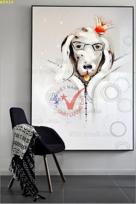 File gốc File tranh hiện đại Sơn Dầu AT919 (in lụa) họa tiết 3D