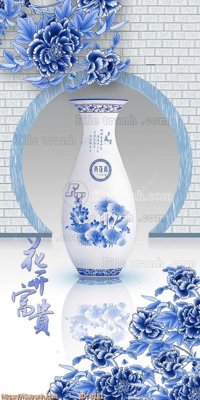 File tranh in trần file gốc bình hoa B151 (ảnh gốc siêu nét)
