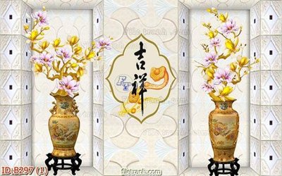 Tải file file gốc bình hoa B297 (PSD) cho in tranh kính
