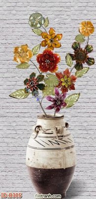 Hình ảnh file gốc in lụa file gốc bình hoa B305