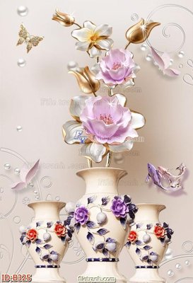 File PSD file gốc bình hoa B325 (gốc) cho designer